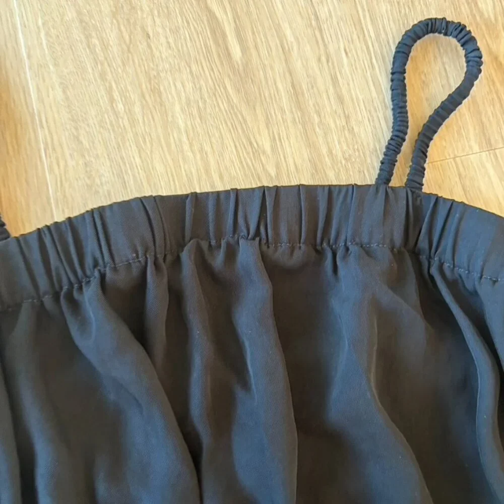 Everlane Black Elastic Sleeveless Cropped Romper The Party of One Jumpsuit Large